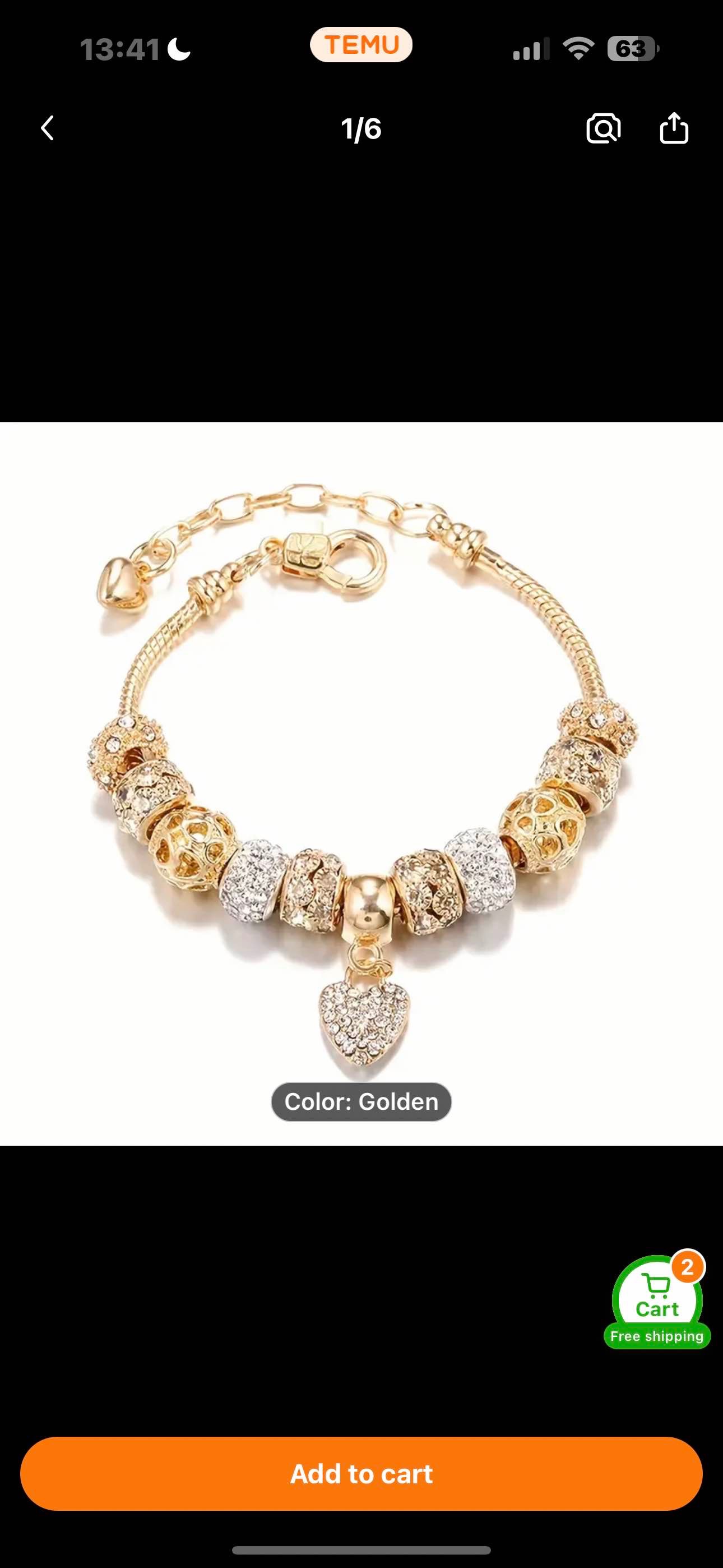 Simple Full Cubic Zirconia Decor Heart Charm Beaded Bracelet, Shiny Snake Chain Bracelet For Girls