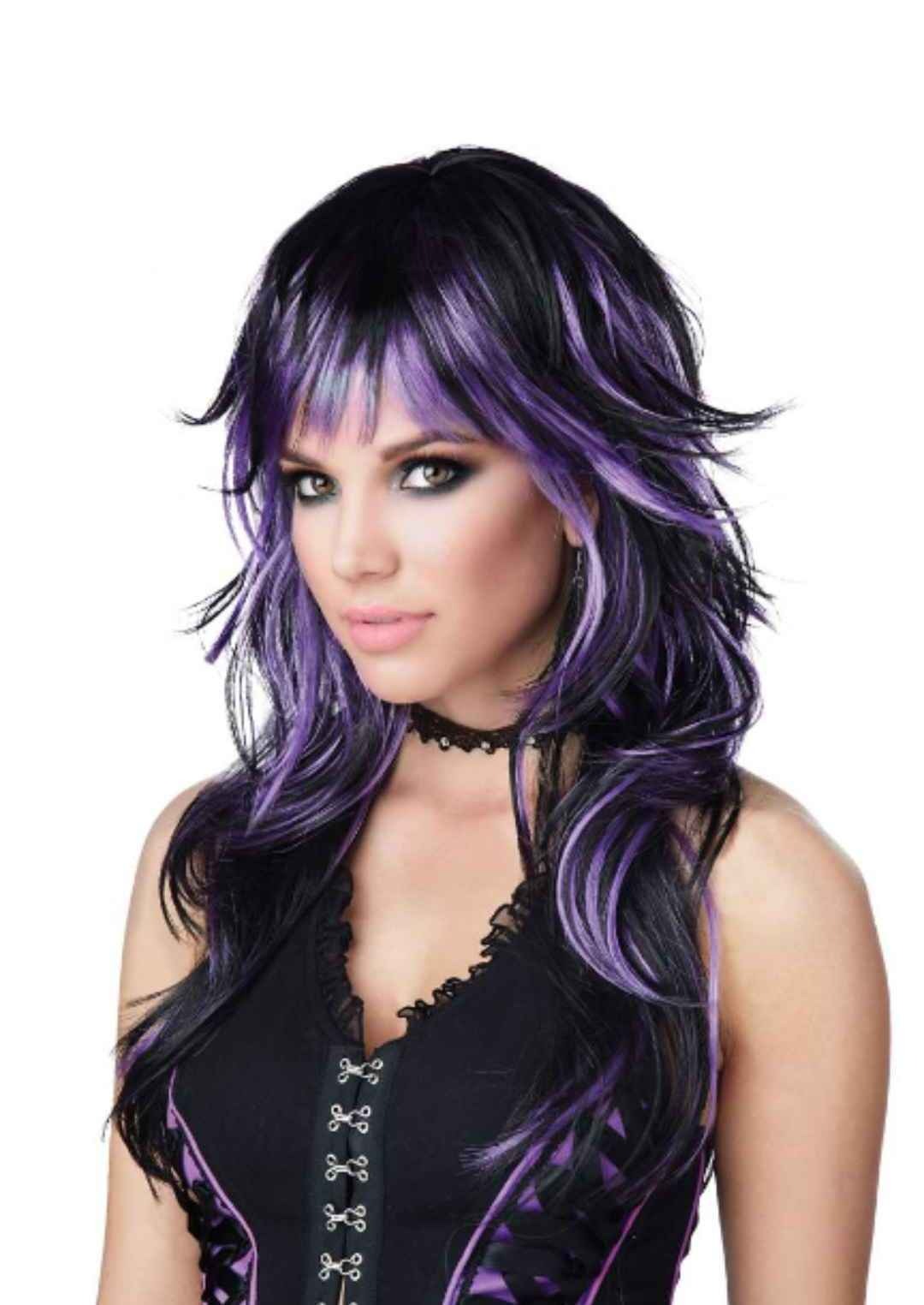 Purple and Black Tempting Tresses Wig - Spirithalloween.com