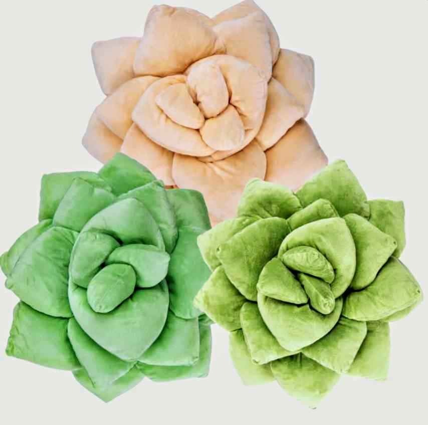 Succulent Plush Throw Pillows Bundle
