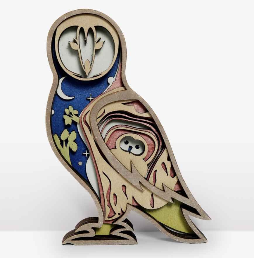 Owl Wooden Carving Gift