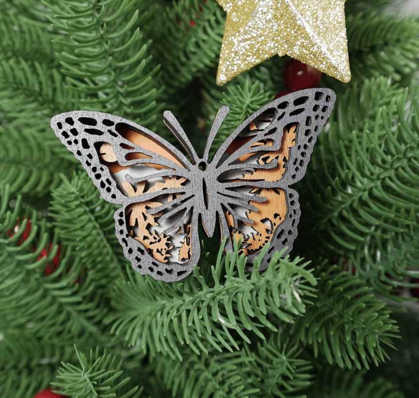 Monarch butterfly 3D Wooden Ornament