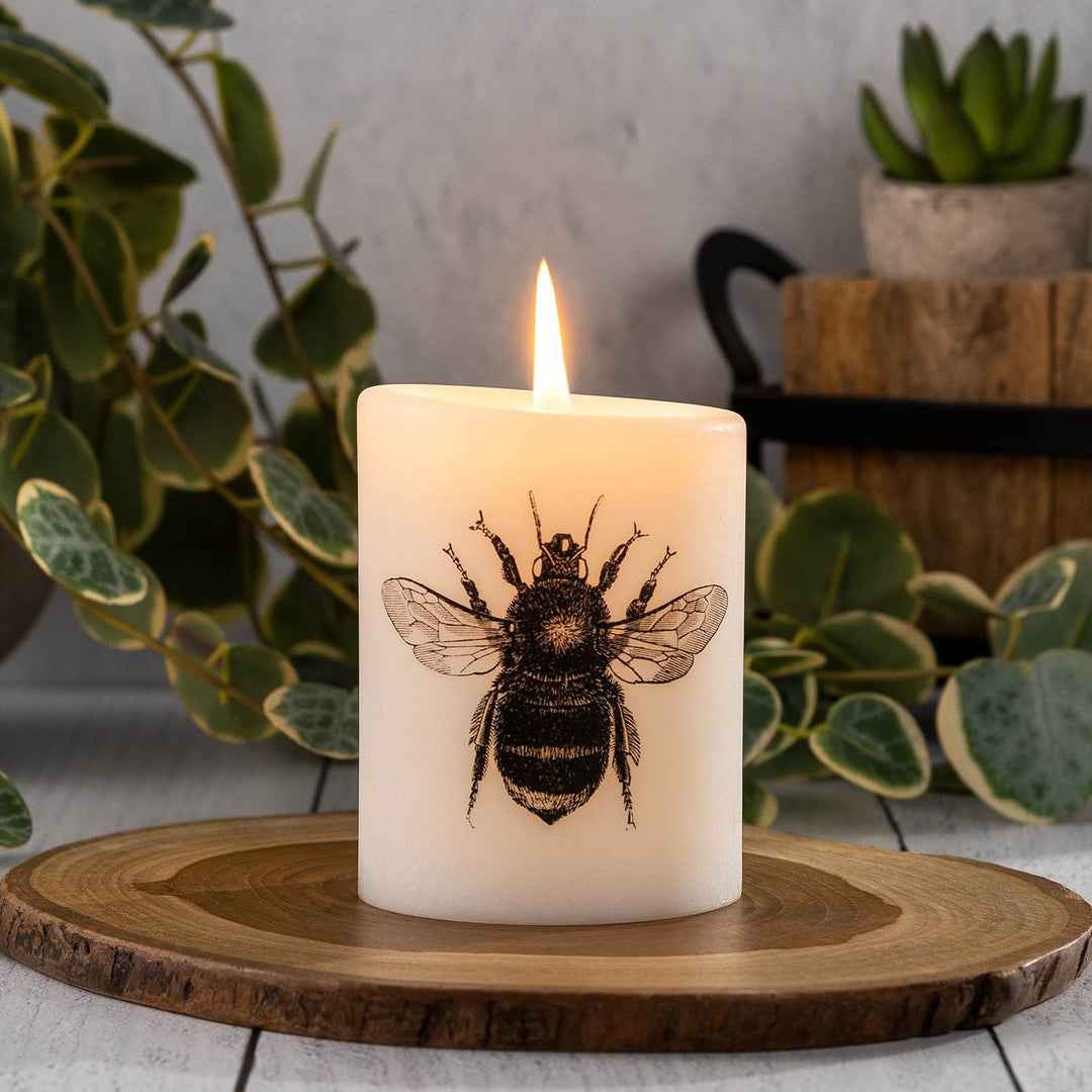 Bee 4 Inch Pillar Candle