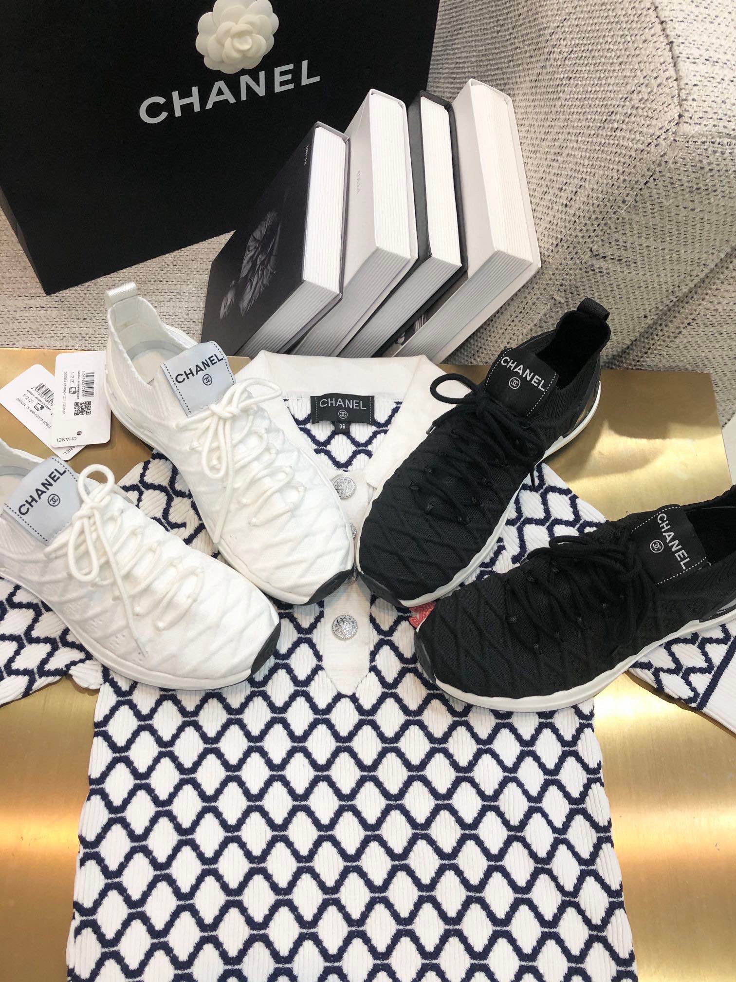 Chanel white sneakers