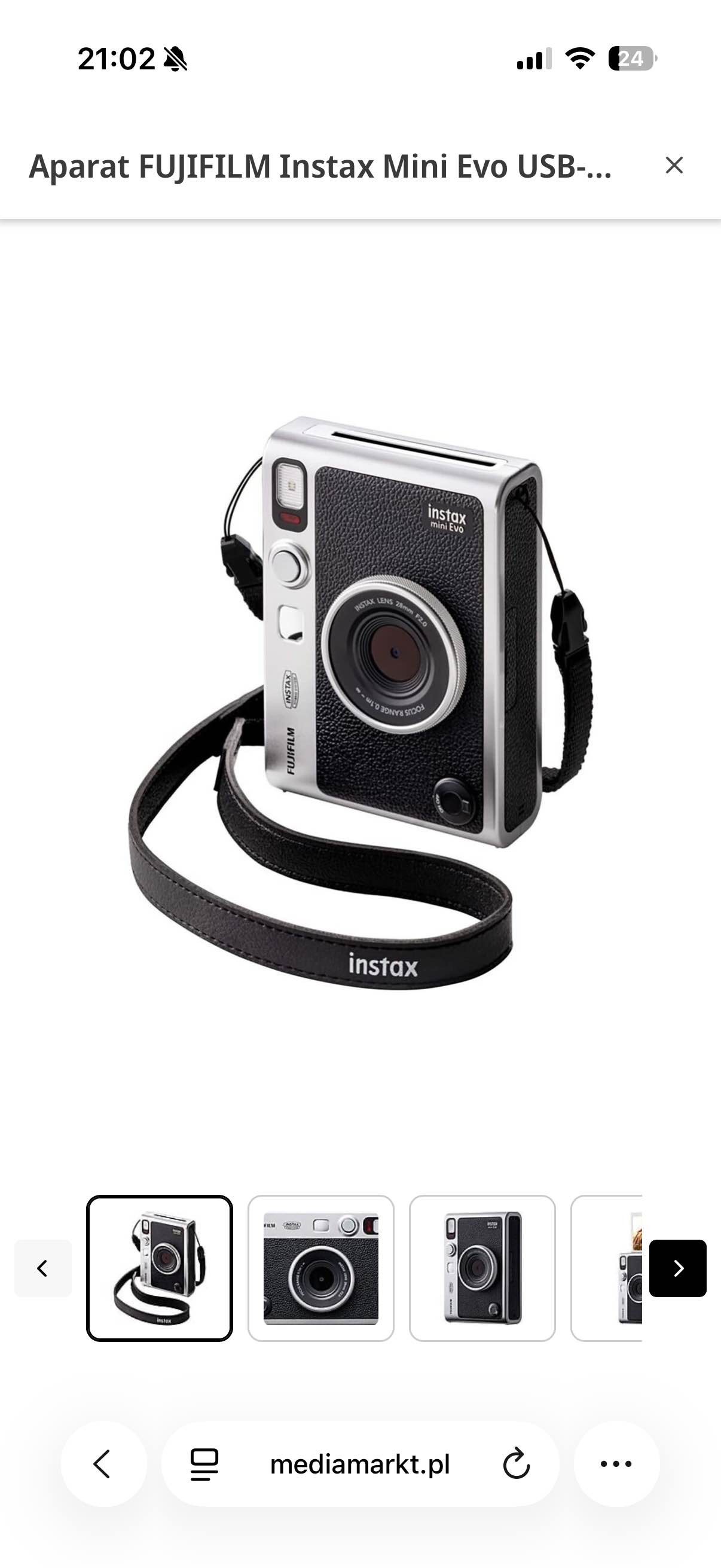 Aparat FUJIFILM Instax Mini Evo USB-C Brązowo-srebrny