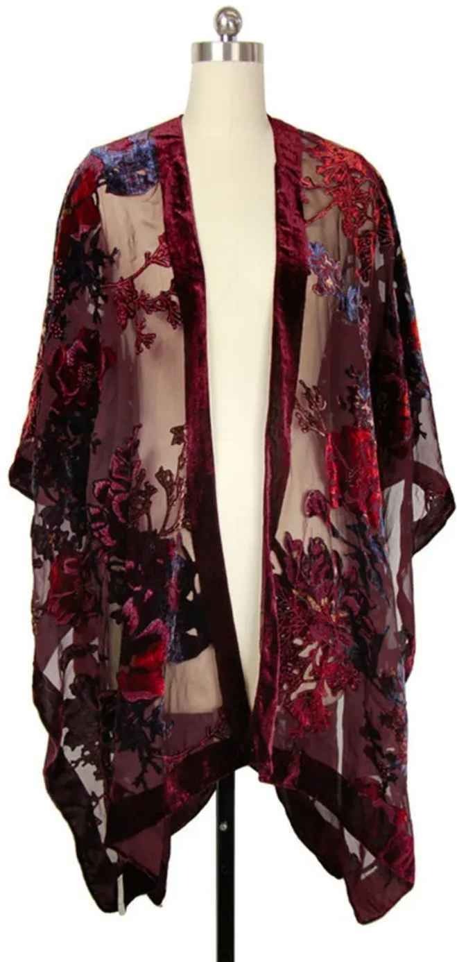 Ione Velvet Burnout Kimono