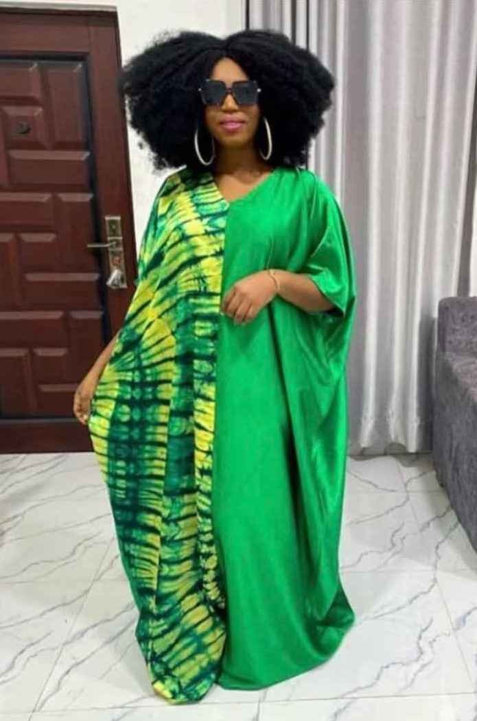 Adire boubou dress