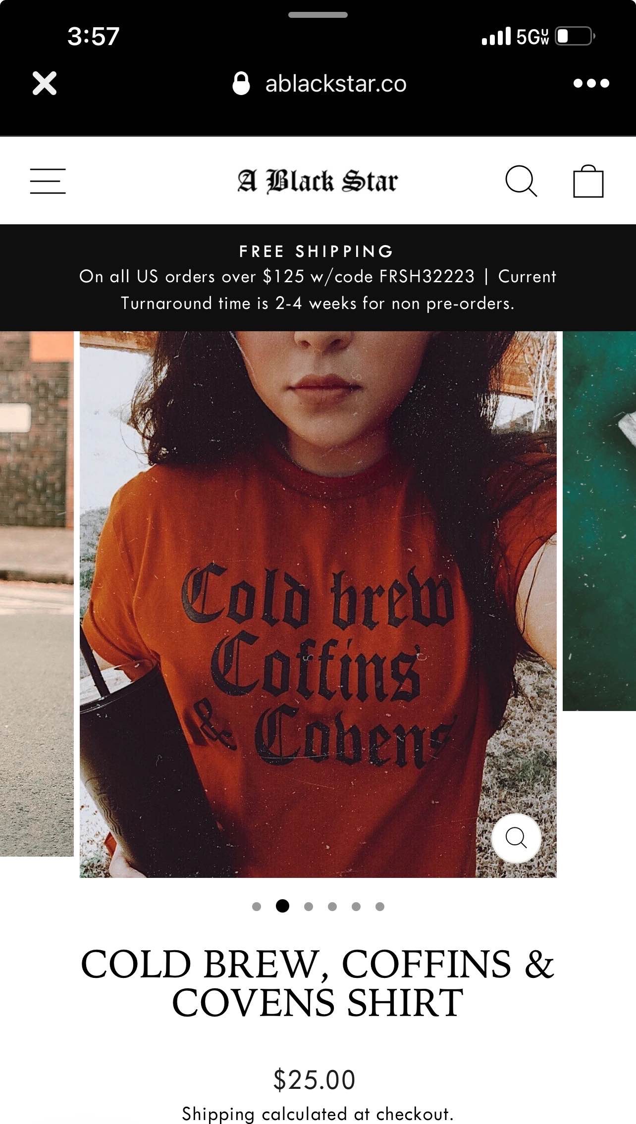 Cold brew, Coffins & Covens shirt