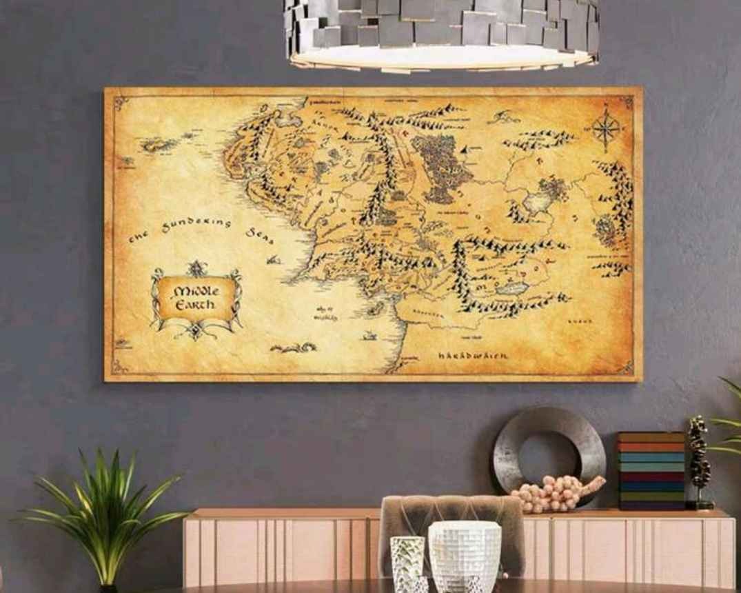 Harta Middle Earth din Stăpânul Inelelor