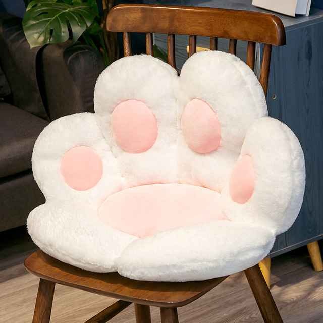 Souarts Cat Paw Shape Chair Pads Seat Cushion for Office Chair Portable Lazy Sofa Seat Cushions Comfy Cute Seat Pad for Bedroom