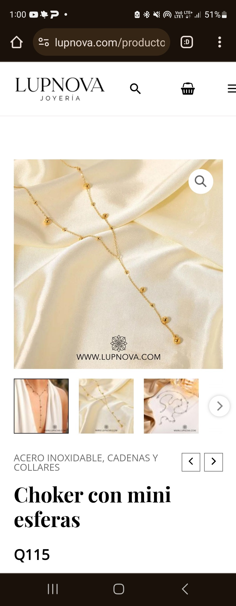 Choker con mini esferas