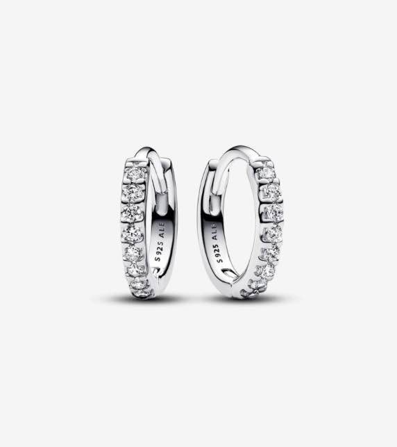 pandora sparkling huggie hoop earrings