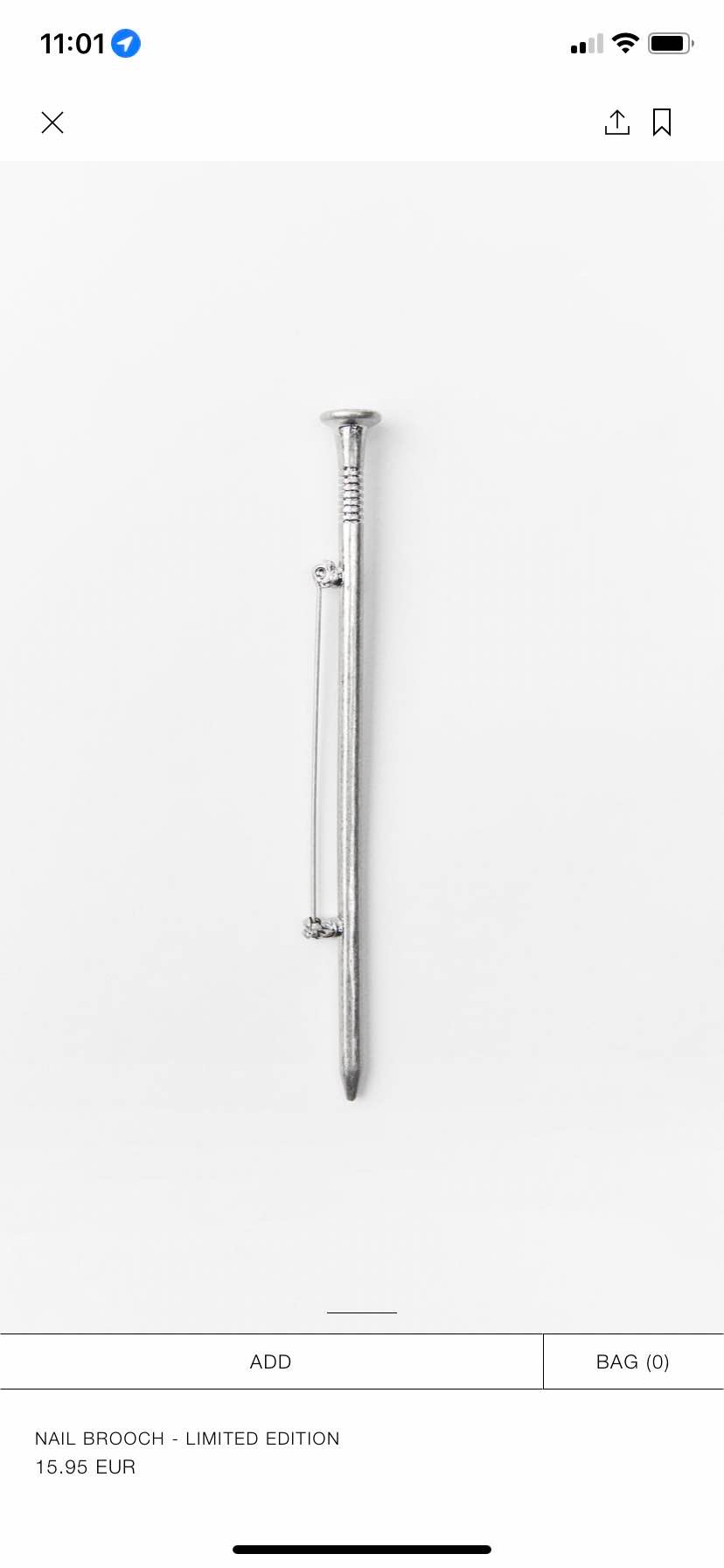 NAIL BROOCH LIMITED EDITION