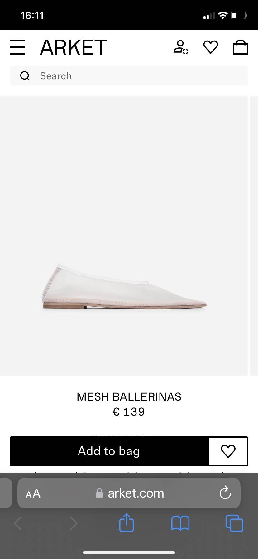 mesh ballerinas Arket