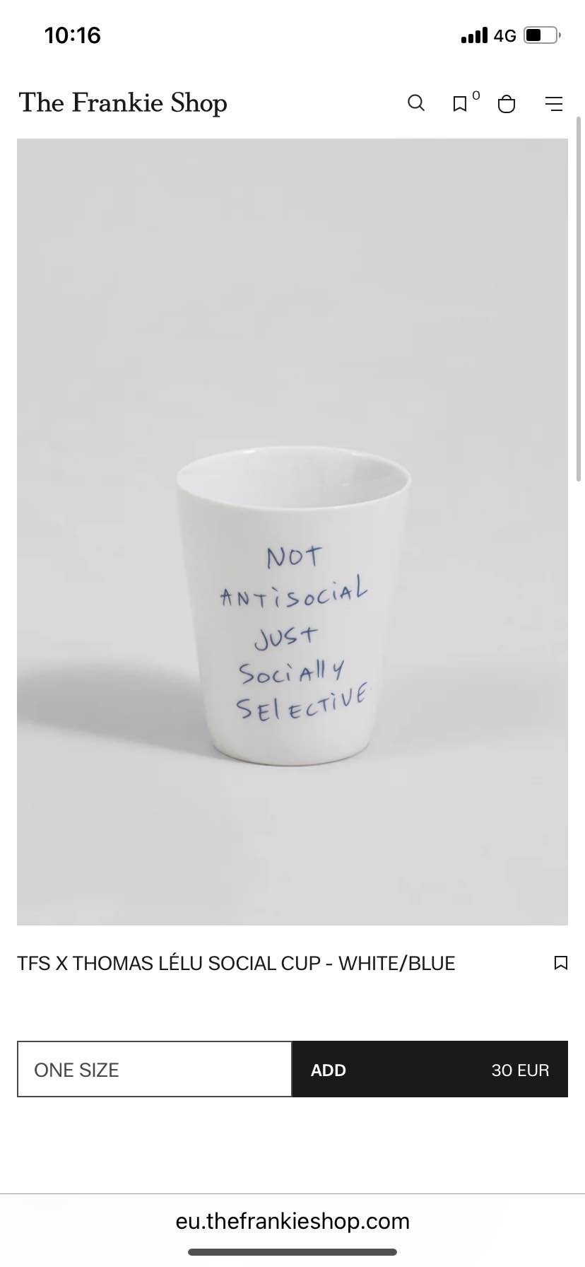 TFS X Thomas Lélu Social Cup - White/Blue