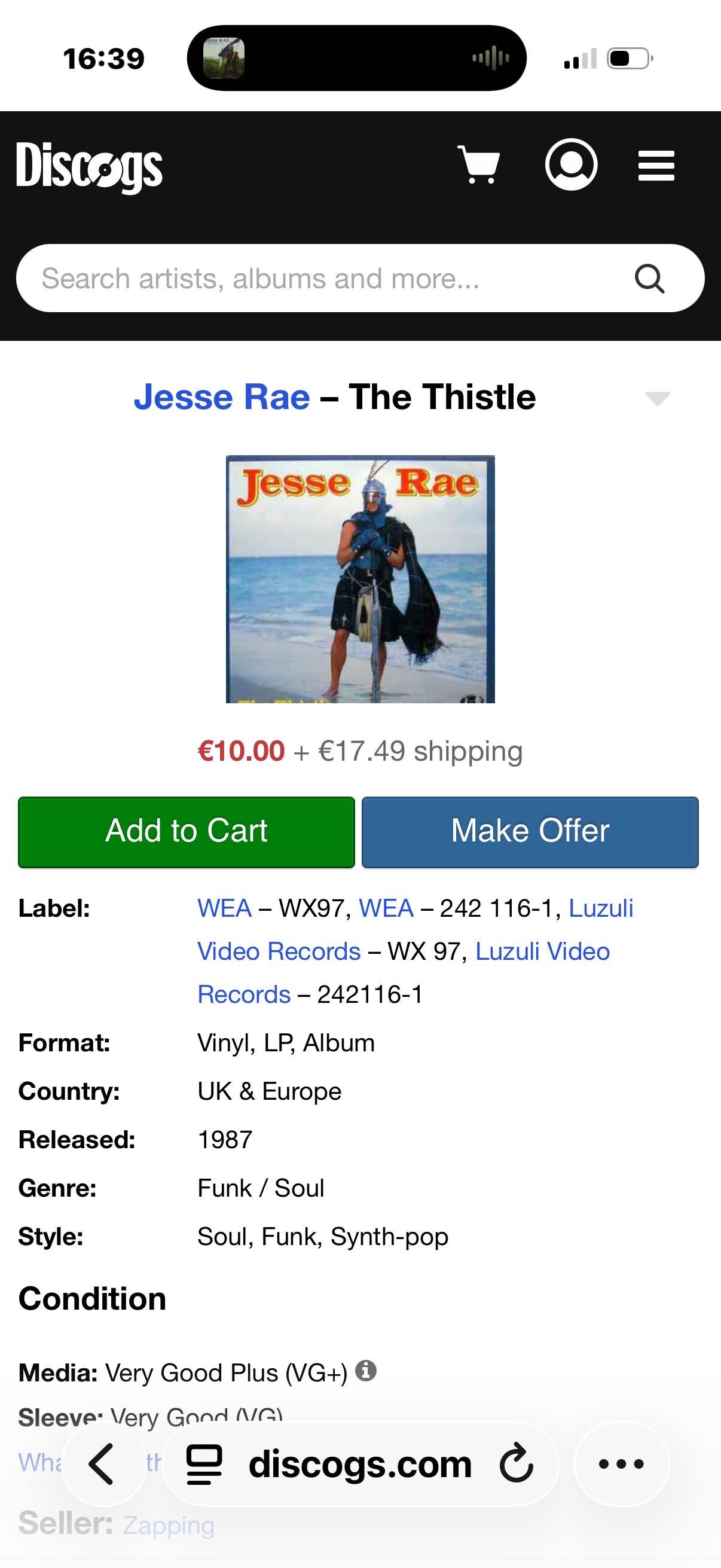 Vynil Jesse Rae – The Thistle