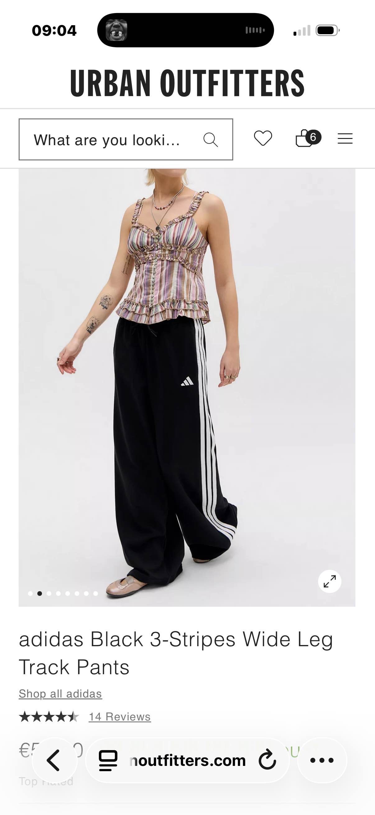 Adidas wide leg black | Urban Outfitters