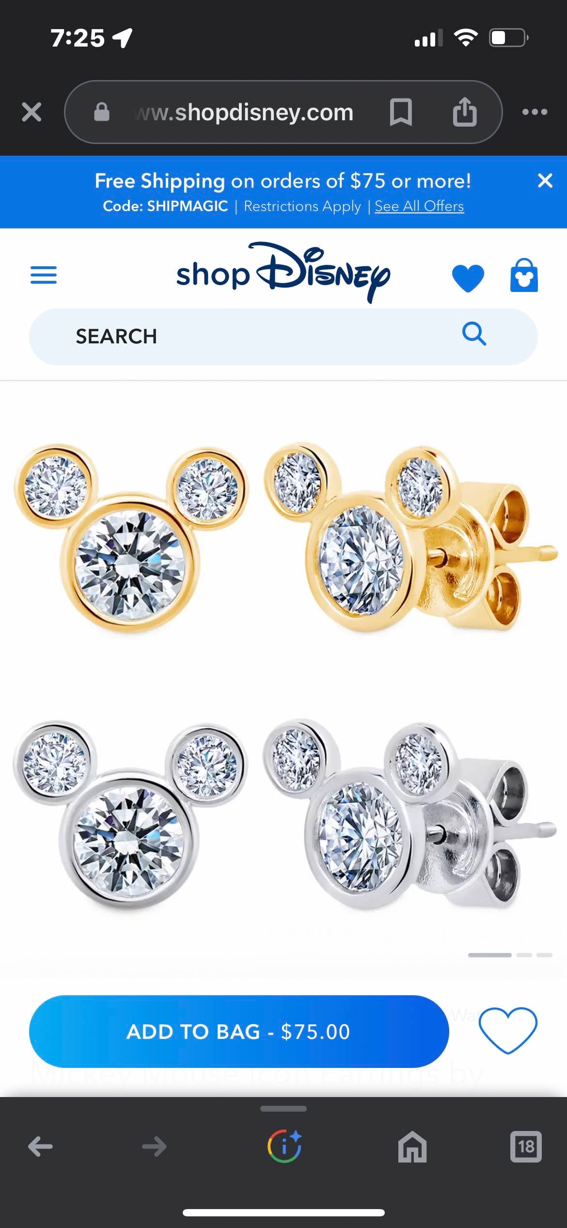 Mickey Mouse Icon Earrings by CRISLU