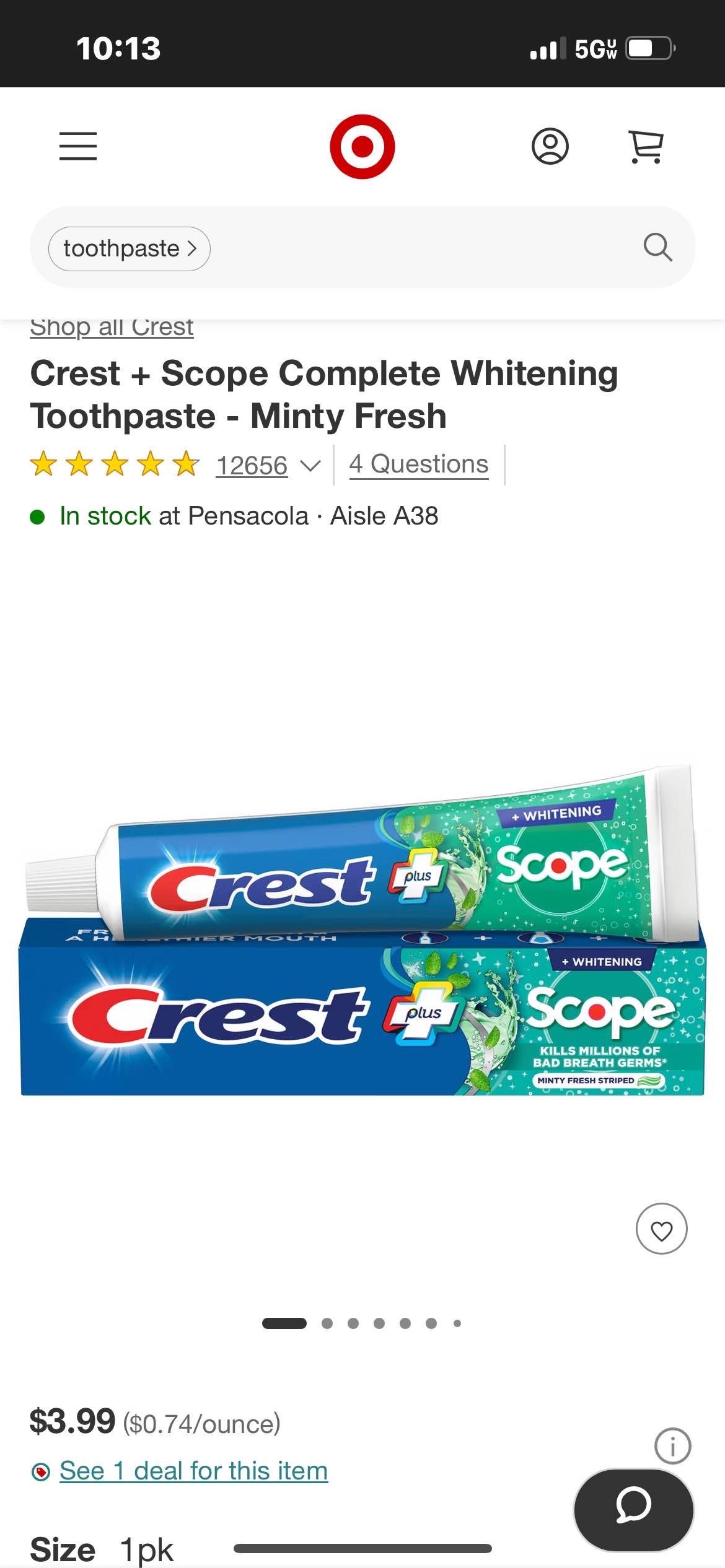 Crest + Scope Complete Whitening Toothpaste - Minty Fresh