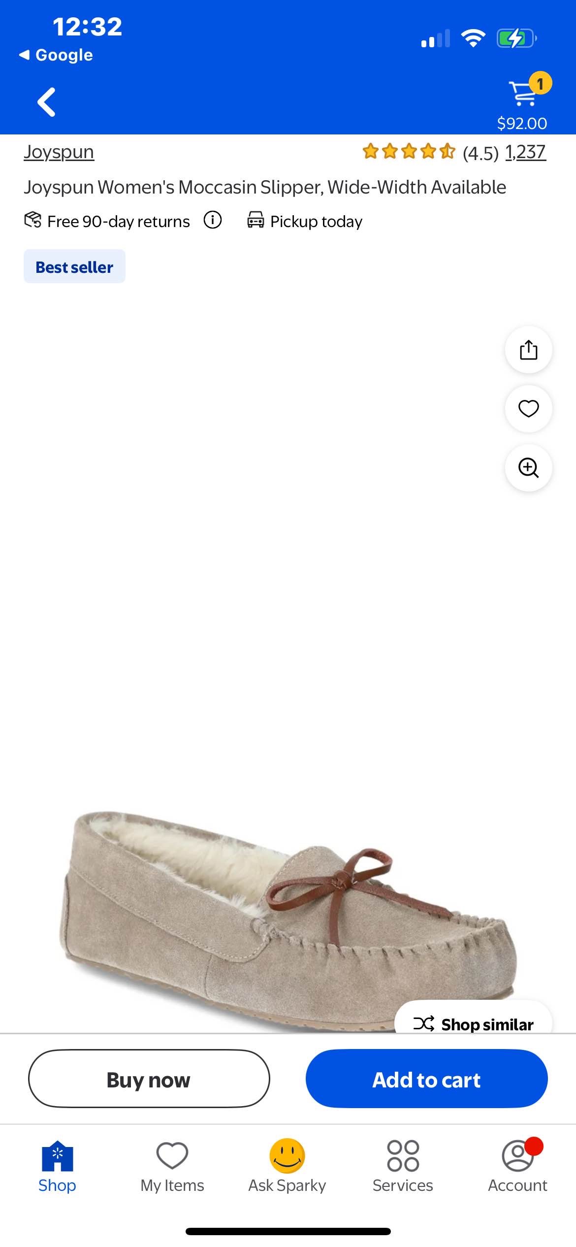 Joyspun Moccasin Slipper