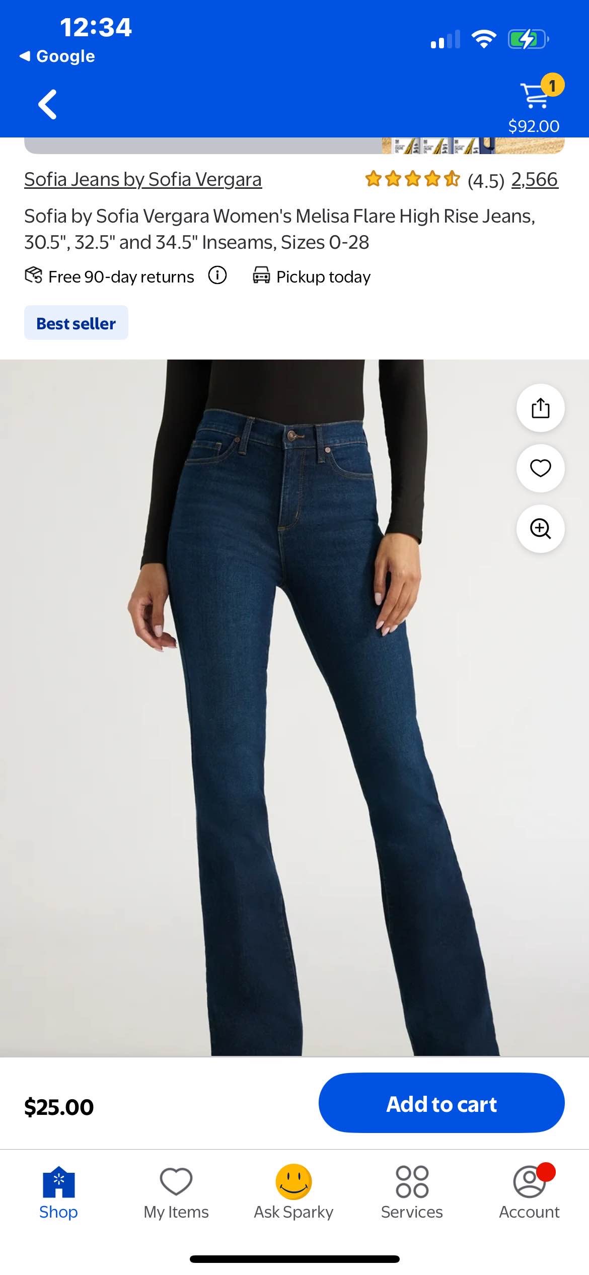 Sofia by Sofia Vergara Women's Melisa Flare High Rise Jeans,