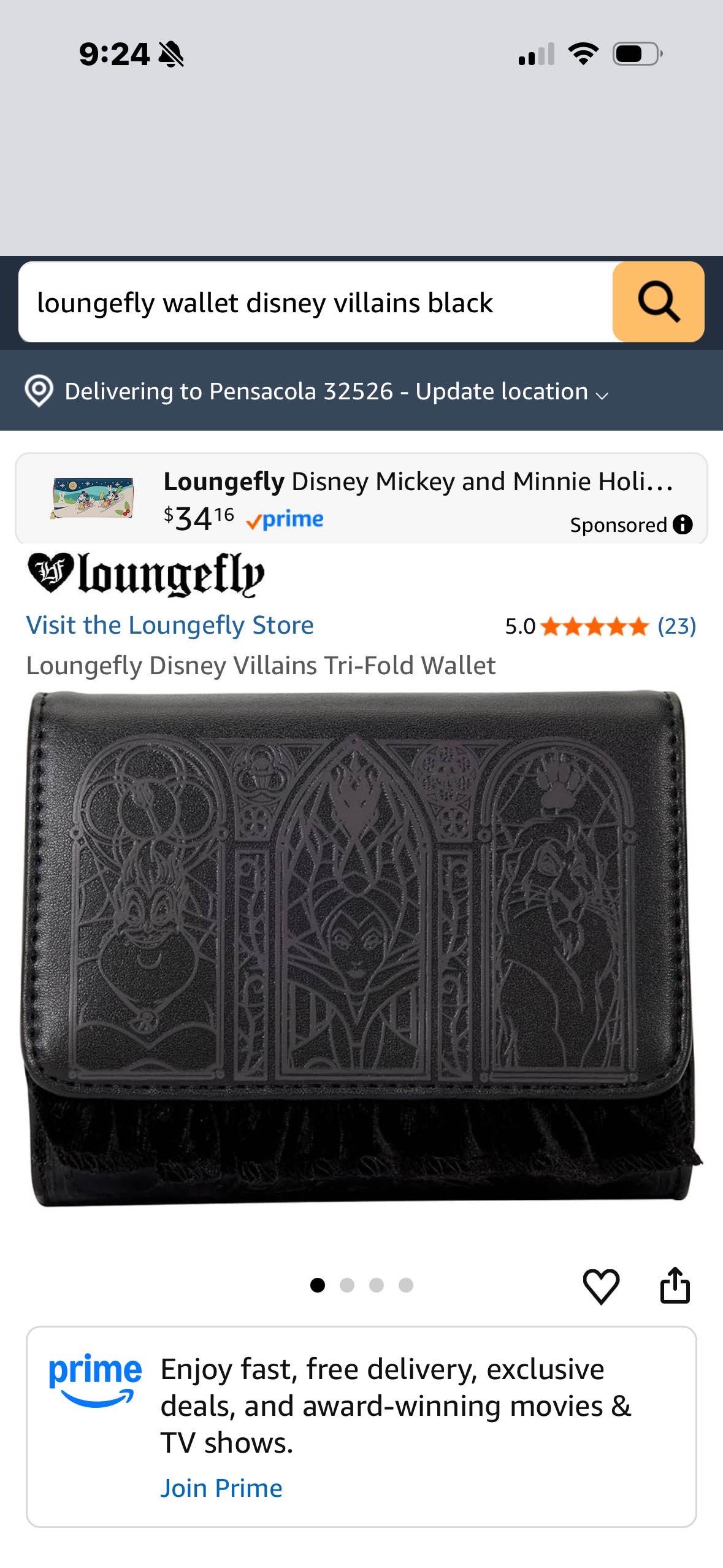 Loungefly Disney Villains Tri-Fold Wallet