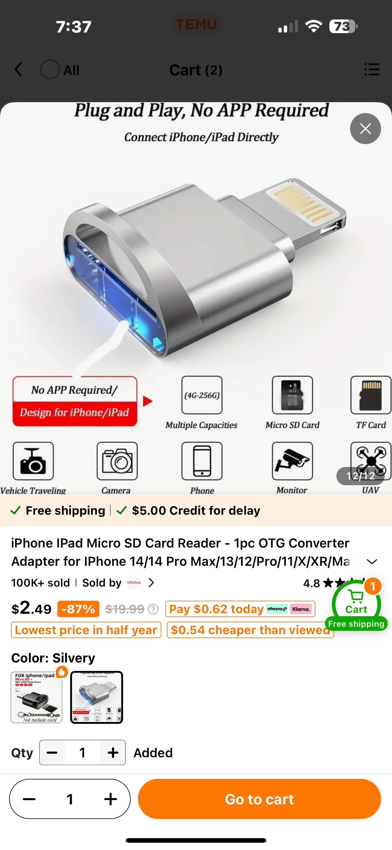 iPhone IPad Micro SD Card Reader - 1pc OTG Converter Adapter for IPhone 14/14 Pro Max/13/12/Pro/11/X/XR/Ma