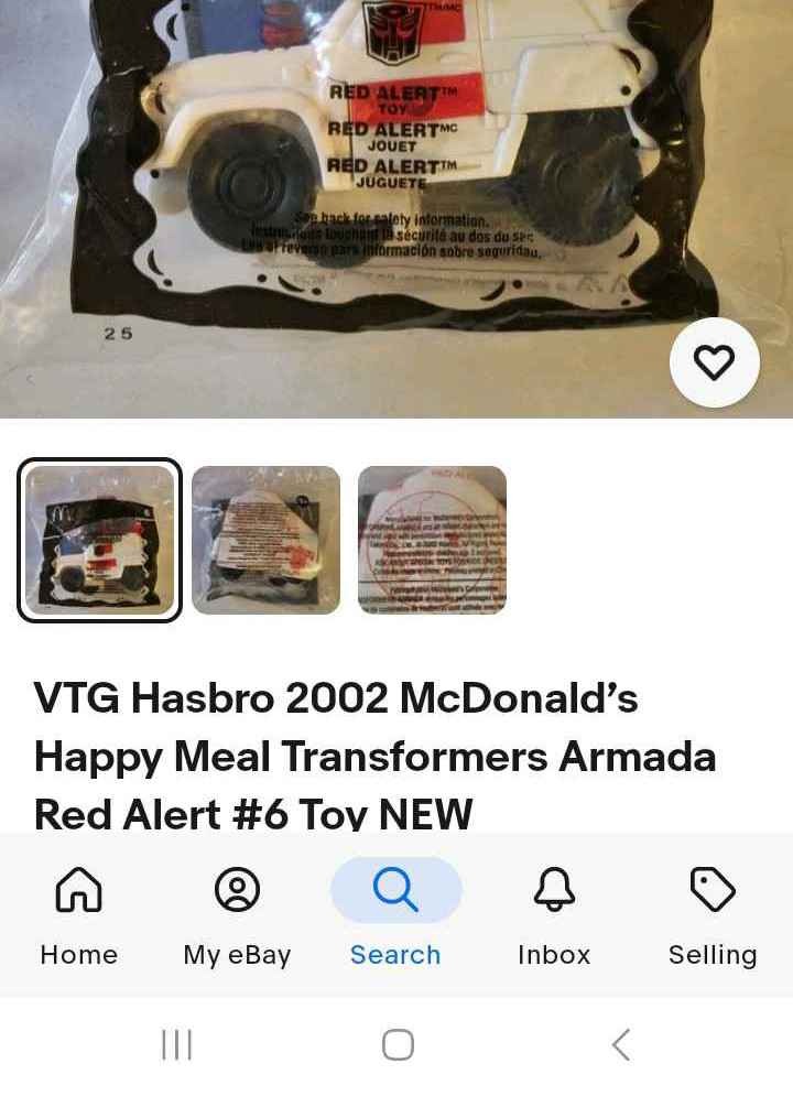 VTG Hasbro 2002 McDonald's Happy Meal Transformers Armada Red Alert #6 Tov NEW
