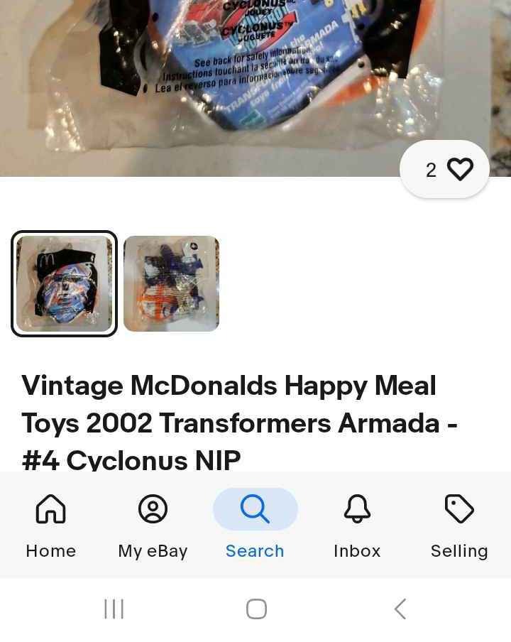 Vintage McDonalds Happy Meal Toys 2002 Transformers Armada - #4 Cyclonus NIP