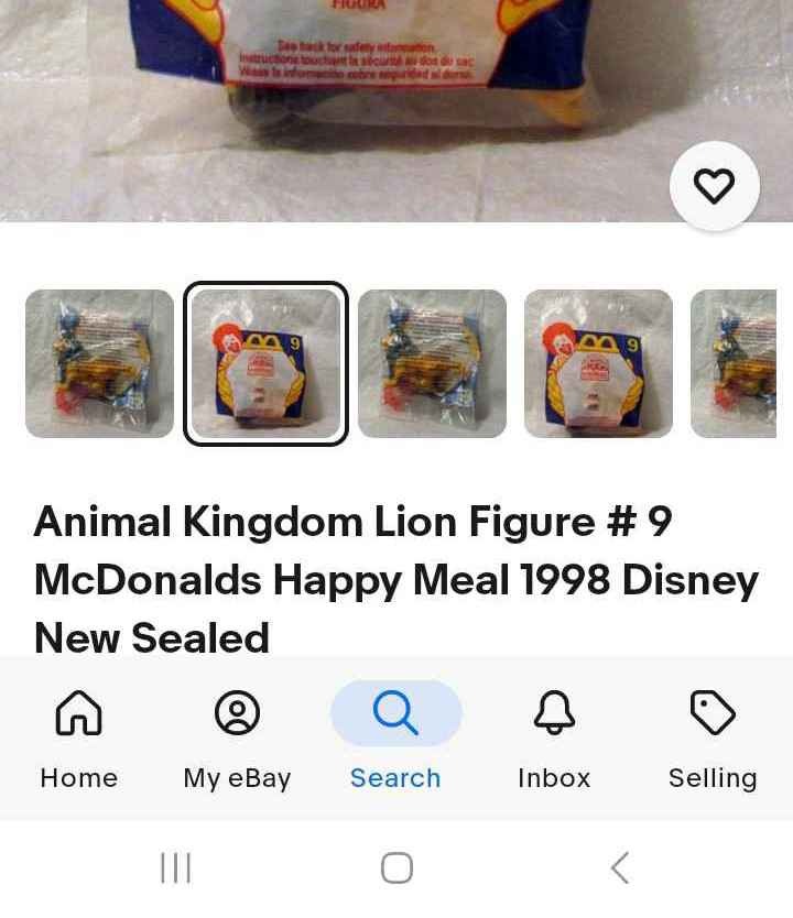 Animal Kingdom Lion Figure # 9 McDonalds Happy Meal 1998 Disney New Sealed