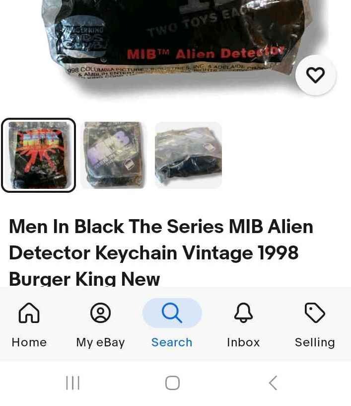 Men In Black The Series MIB Alien Detector Keychain Vintage 1998 Burger Kina New