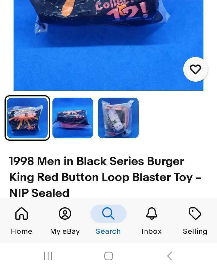 1998 Men in Black Series Burger King Red Button Loop Blaster Toy - NIP Sealed