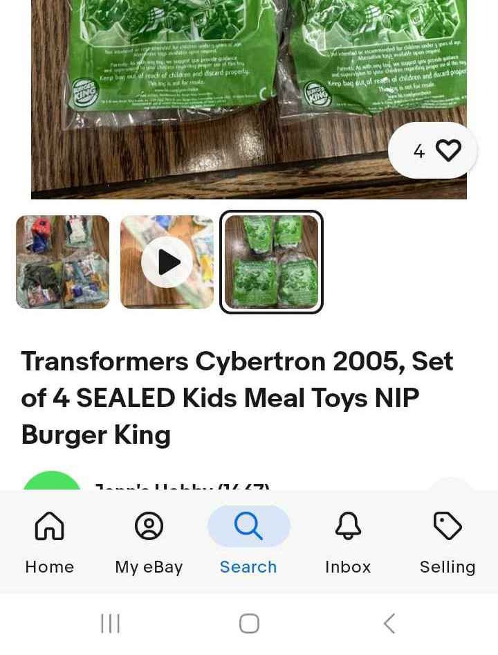 Transformers Cybertron 2005, Set of 4 SEALED Kids Meal Toys NIP Burger King