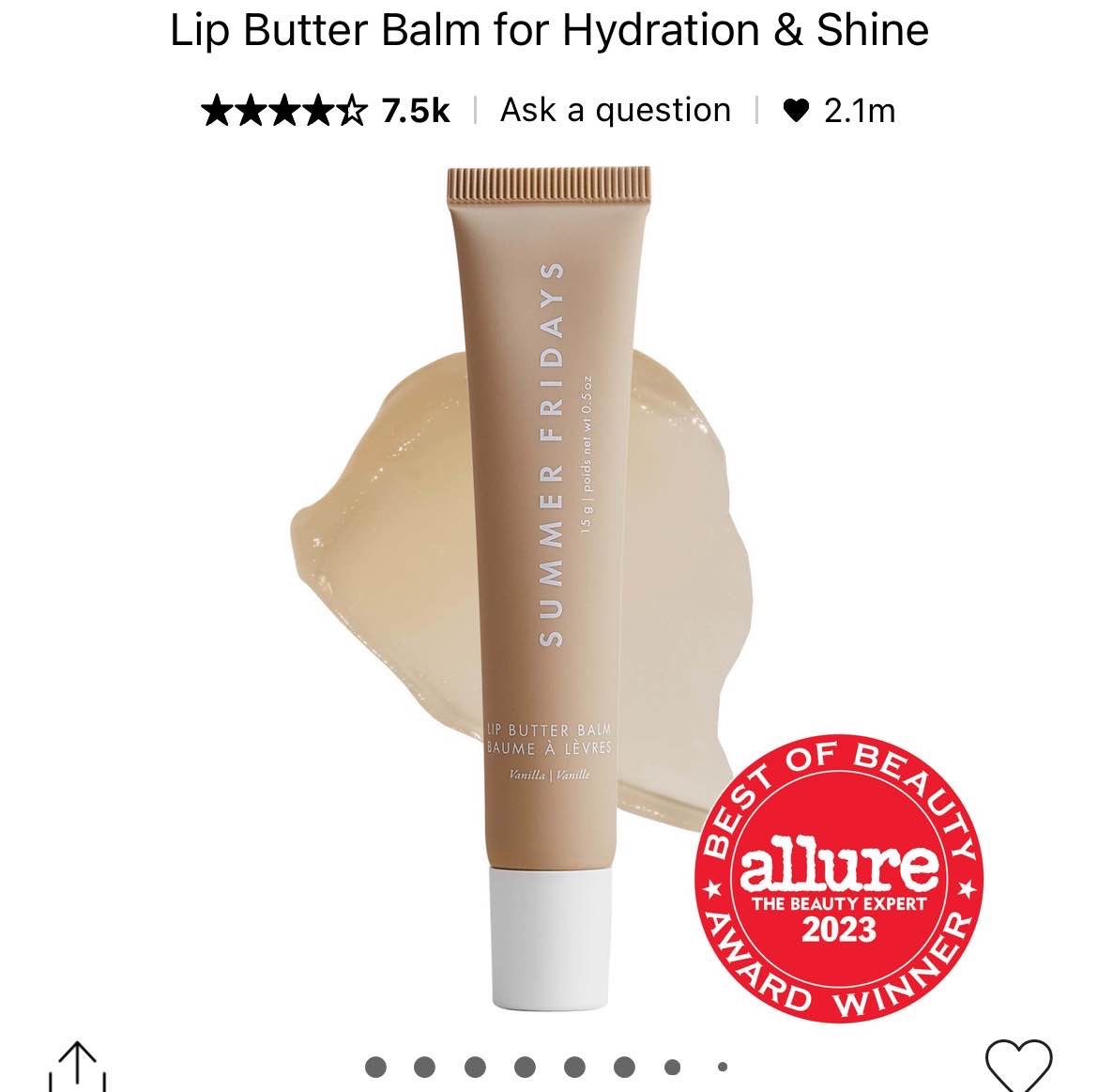 Search summer Fridays lip butter balm for hydration and shine vanilla