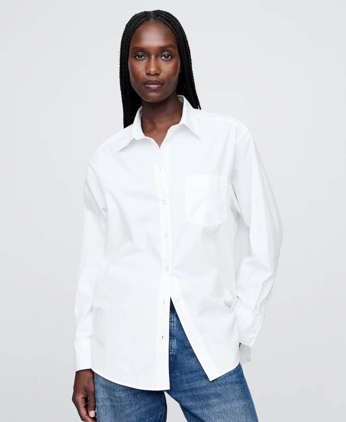 Organic Cotton Poplin Big Shirt | Gap