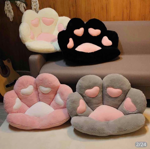 70/80cm 1 pc novo coração pata almofada totalmente recheado animais de pelúcia assento travesseiro para decoração adereços interior cadeira chão presente