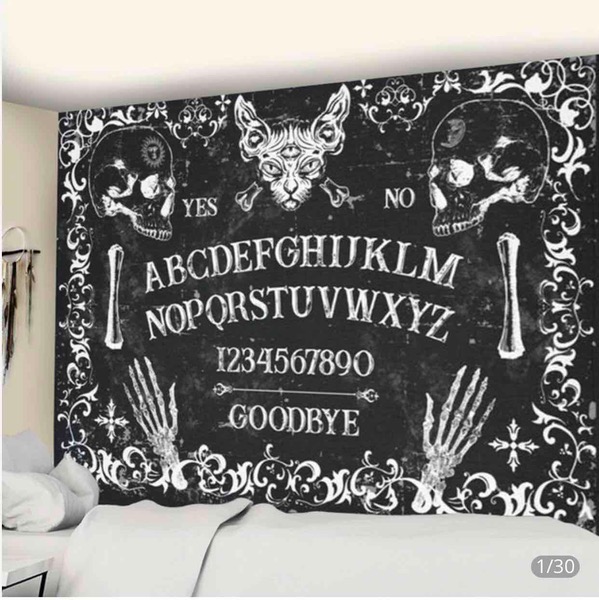 Tarô cartão preto gato tapeçaria parede pendurado mão hippie lua lobo bruxaria decoração do crânio tapeçaria cobertor de parede