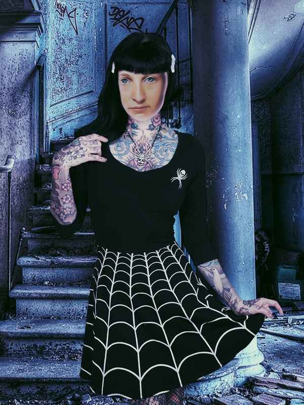 Kreepsville 666 Spiderweb Skater Dress
