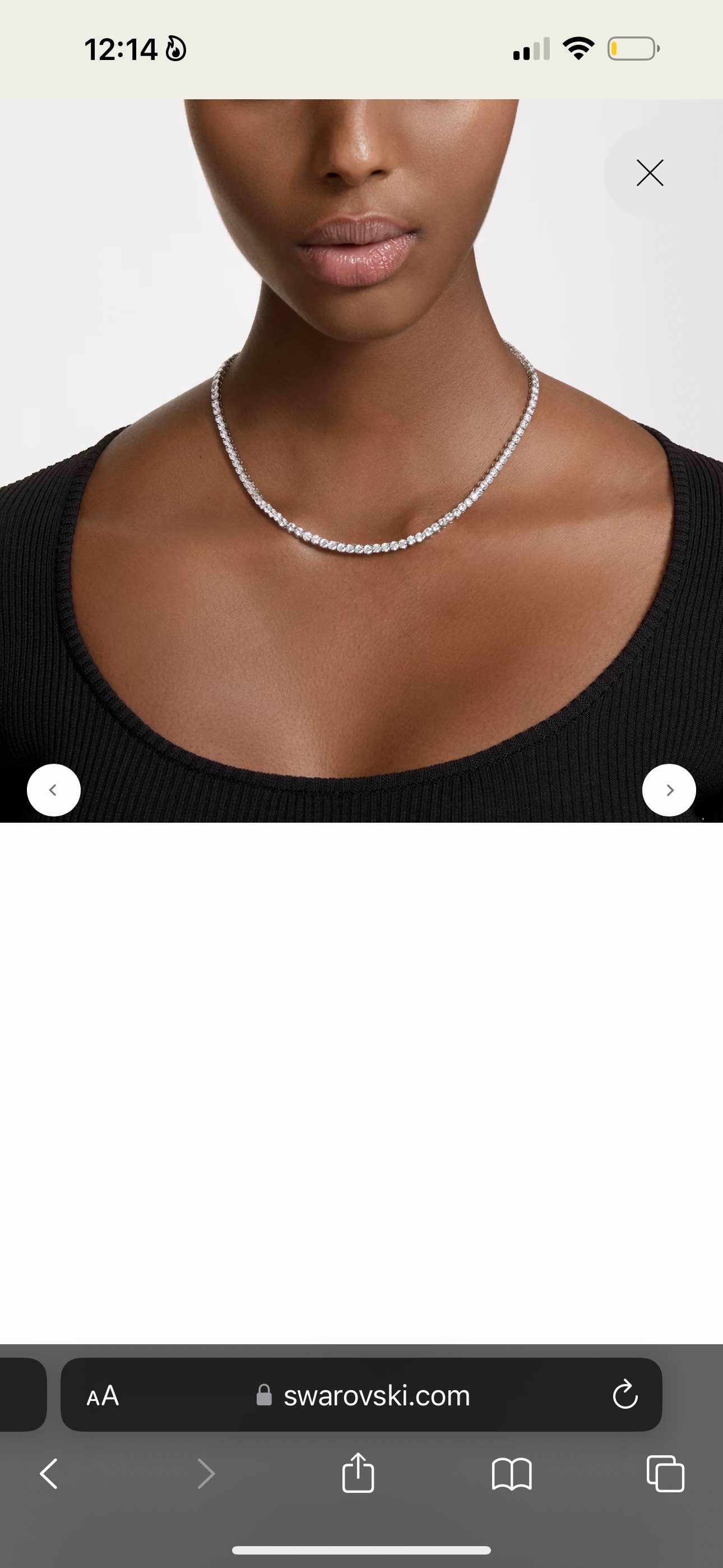 Matrix Tennis necklace Round cut, White, Rhodium plated