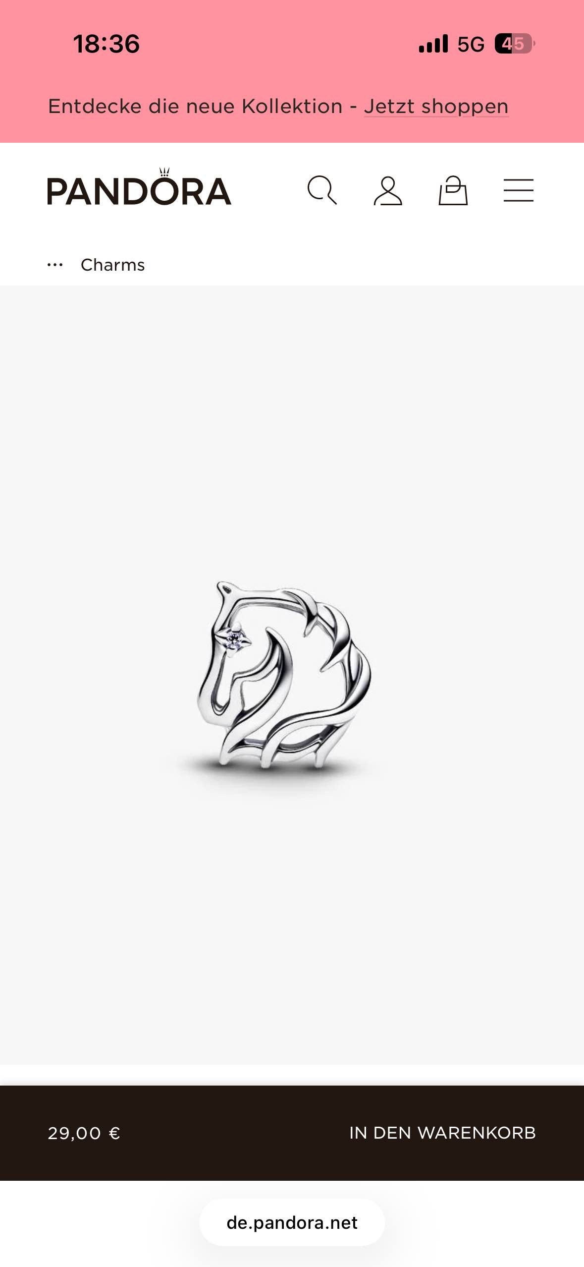 Pandora Horse Openwork Charm