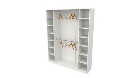 Armário Colmeia 2 Cabideiros + Nichos Expositor Closet Roupas