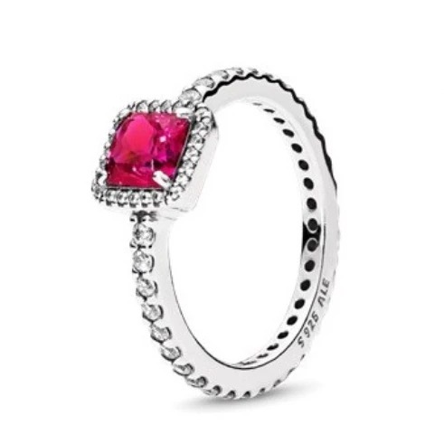 Anel de Diamante de Prata Esterlina