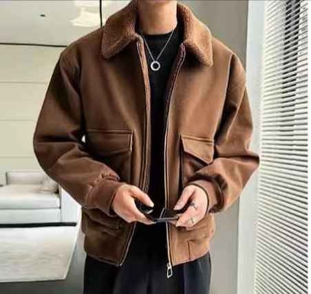 Wiaofellas Winter Jacket Men Warm Fashion Cotton Thicken Lamb Wool Jacket Men Korean Loose Coffee/Black Thick Short Coat Men Clothes
