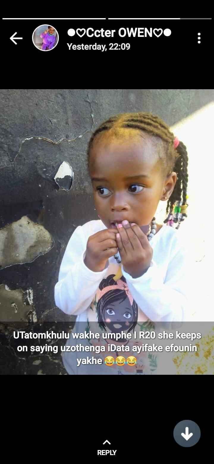 UTatomkhulu wakhe umphe I R20 she keeps on saying uzothenga iData ayifake efounin yakhe