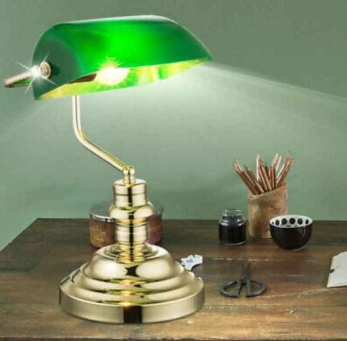 Bankers table lamp-with switch. e27-green | table-lamps | lighting | The Atrium