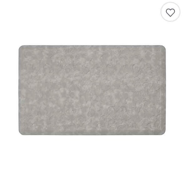 Chef Gear Marni 20" x 32" Embossed Gelness Anti-Fatigue Kitchen Mat in Light Grey