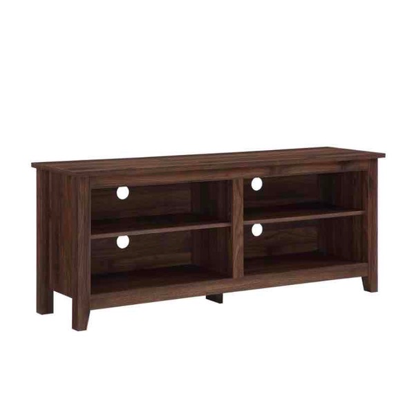 Rustic Weathered Wood TV Stand for TVs up to 65" Dark Walnut  - Saracina Home