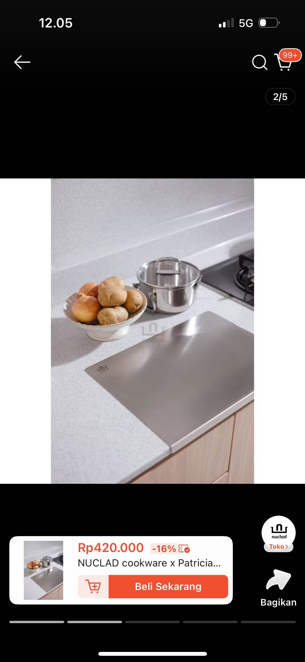 NUCLAD cookware x Patricia Stephanie all purpose Stainless steel board SUS 304