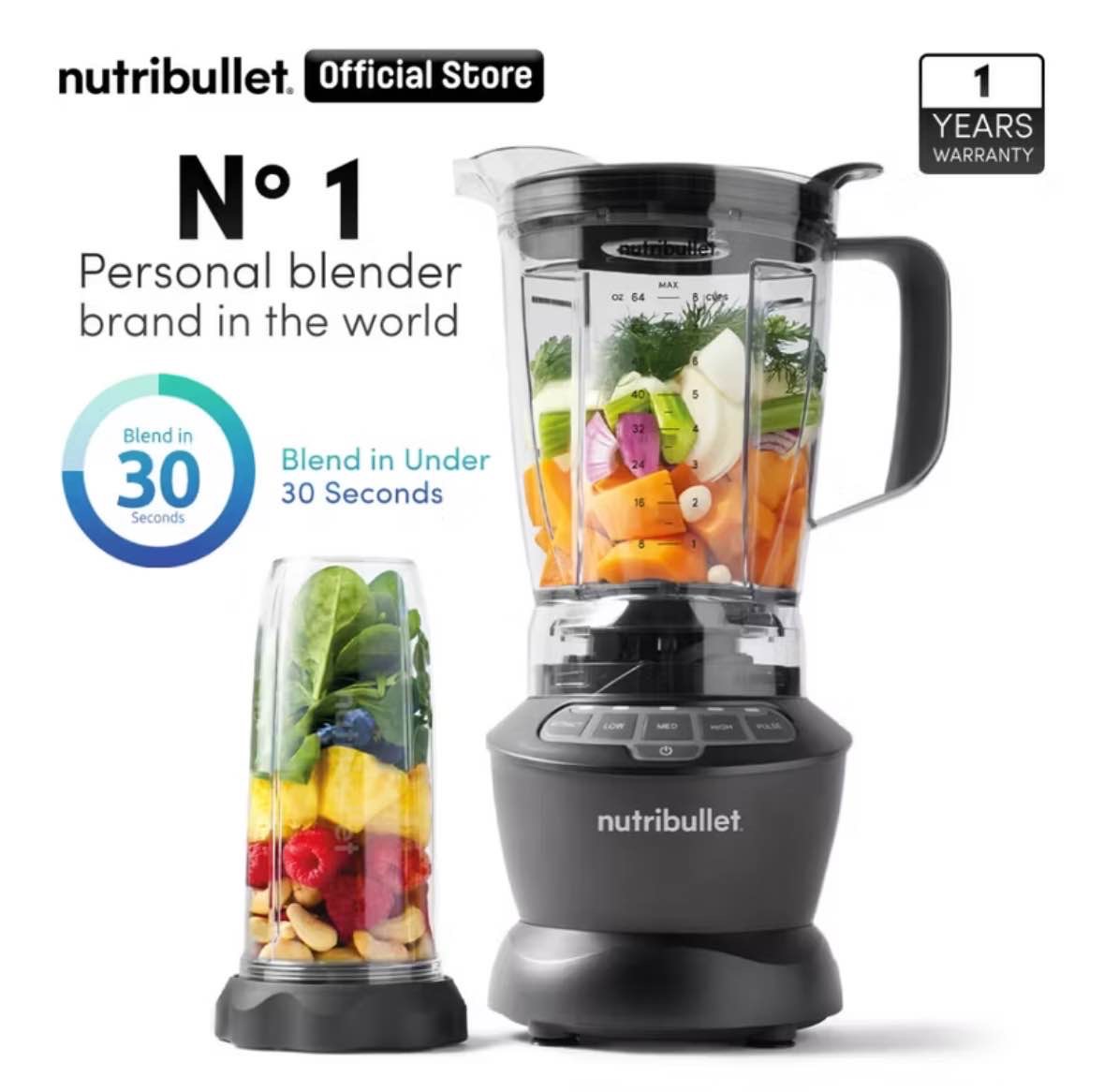Nutribullet Combo 1000W Dark Gray Blender Smoothies Maker