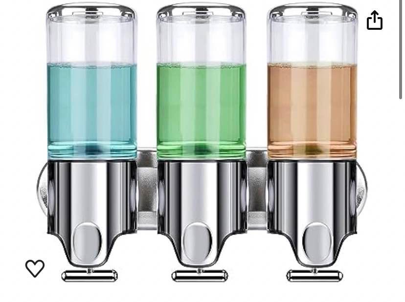 Bathroom Shampoo Dispenser Double Liquid Soap Dispenser Holder Wall Mount Shower
