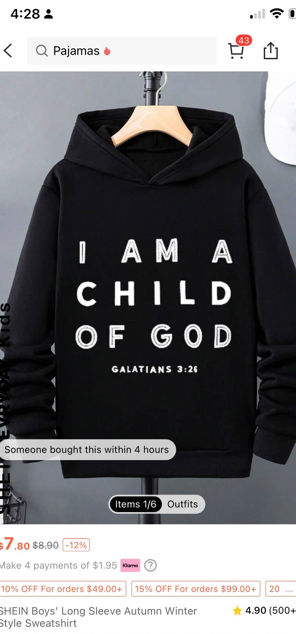Boys' Long Sleeve Autumn Winter Style Sweatshirt